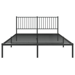 Berkfield Metal Bed Frame With Headboard Black 150X200 Cm 5Ft King Size - thumbnail 5