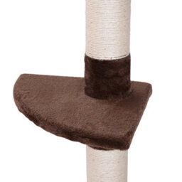 Pawhut Floor To Ceiling Cat Tree 5-Tier Climbing Tower Scratching Post Brown - thumbnail 9
