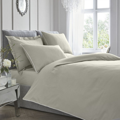 Appletree Premium 200Tc Plain Dye Silver 100% Percale Cotton Duvet Cover Set - image 1