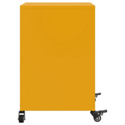 Berkfield Bedside Cabinet Mustard Yellow 36X39X59 Cm Steel - thumbnail 7
