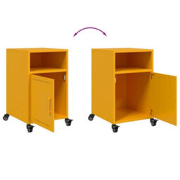 Berkfield Bedside Cabinet Mustard Yellow 36X39X59 Cm Steel - thumbnail 9