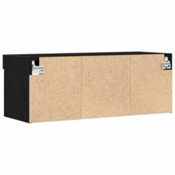 Berkfield Tv Wall Cabinets With Led Lights 2 Pcs Black Oak 80X30X30 Cm - thumbnail 9