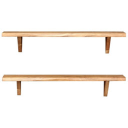 Berkfield Wall Shelves 2 Pcs 90X20X16 Cm Solid Acacia Wood - thumbnail 2