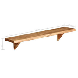 Berkfield Wall Shelves 2 Pcs 90X20X16 Cm Solid Acacia Wood - thumbnail 5