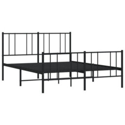 Berkfield Metal Bed Frame With Headboard And Footboard Black 120X200 Cm - thumbnail 5