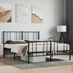 Berkfield Metal Bed Frame With Headboard And Footboard Black 120X200 Cm - thumbnail 1