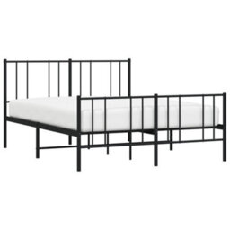 Berkfield Metal Bed Frame With Headboard And Footboard Black 120X200 Cm - thumbnail 3
