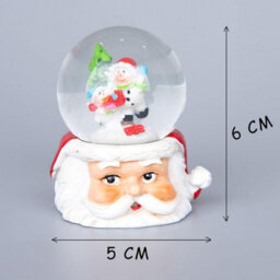 Shatchi Christmas Mini Snowglobe Water Ball Snow Dome Scene Resin Santa Face Base Table Decorations - thumbnail 5