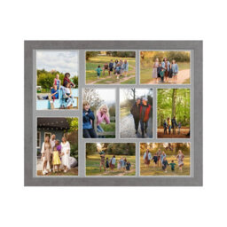 AK Frames 20X16 Marble Grey Modern Multi Photo Frame With Silver Mount - Holds 9 Apertures (2X) 7X5, (7X) 6X4 Photos