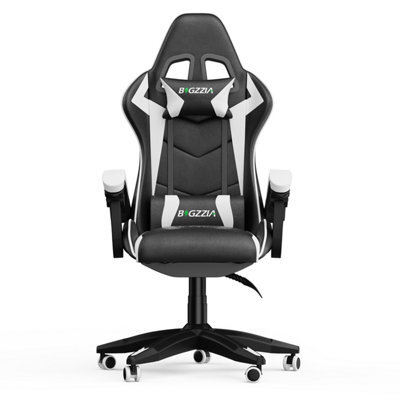 Onemill Gaming Chair Racing Style Ergonomic High Back Computer Chair With Height Adjustment, Headrest And Lumbar Support(Black&white) - image 1