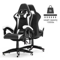 Onemill Gaming Chair Racing Style Ergonomic High Back Computer Chair With Height Adjustment, Headrest And Lumbar Support(Black&white) - thumbnail 4