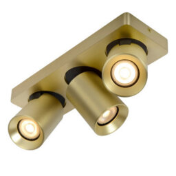 Lucide Nigel Modern Ceiling Spotlight Bar - Led Dim To Warm - Gu10 - 3X5W 2200K/3000K - Matt Gold, Brass - thumbnail 6