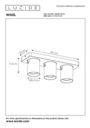 Lucide Nigel Modern Ceiling Spotlight Bar - Led Dim To Warm - Gu10 - 3X5W 2200K/3000K - Matt Gold, Brass - thumbnail 8