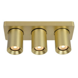 Lucide Nigel Modern Ceiling Spotlight Bar - Led Dim To Warm - Gu10 - 3X5W 2200K/3000K - Matt Gold, Brass - thumbnail 5