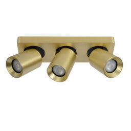 Lucide Nigel Modern Ceiling Spotlight Bar - Led Dim To Warm - Gu10 - 3X5W 2200K/3000K - Matt Gold, Brass - thumbnail 3