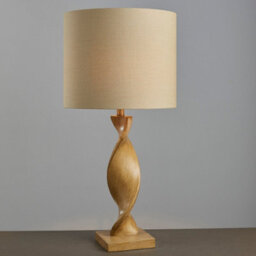 Luminosa Lighting Luminosa Abia Table Lamp Oak Effect Resin, Natural Linen Shade - thumbnail 5