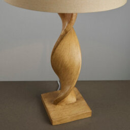 Luminosa Lighting Luminosa Abia Table Lamp Oak Effect Resin, Natural Linen Shade - thumbnail 3