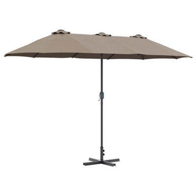 Berkfield Modern Garden Parasol Taupe Powder-Coated Steel