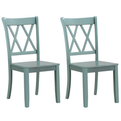 Gainoom Set Of 2 Dining Chairs Wooden Kitchen Side Chair Armless Chairs W/ X Back - image 1