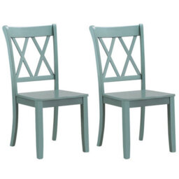 Gainoom Set Of 2 Dining Chairs Wooden Kitchen Side Chair Armless Chairs W/ X Back - thumbnail 1