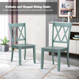 Gainoom Set Of 2 Dining Chairs Wooden Kitchen Side Chair Armless Chairs W/ X Back - thumbnail 5