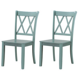 Gainoom Set Of 2 Dining Chairs Wooden Kitchen Side Chair Armless Chairs W/ X Back - thumbnail 6