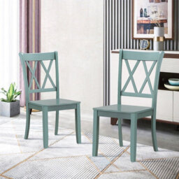 Gainoom Set Of 2 Dining Chairs Wooden Kitchen Side Chair Armless Chairs W/ X Back - thumbnail 4