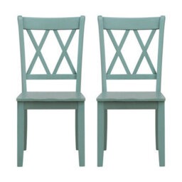 Gainoom Set Of 2 Dining Chairs Wooden Kitchen Side Chair Armless Chairs W/ X Back - thumbnail 7