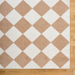 Livabliss Lillian-Washable White Bown Geometric Diamond Pattern Living Dining Rug 160 X 213 Cm Easy Care, Non Shedding - thumbnail 7