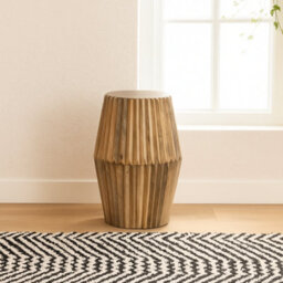 Wyld Haus Arizona Natural Mango Wood Carved Side Table - thumbnail 2