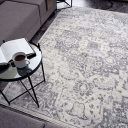 The Rugs Montana Grey Cream Oriental Area Rug And Runner Soft Durable Pet Friendly Easy To Clean Living Room Bedroom 4060 - thumbnail 8