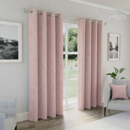 Enhanced Living Austin 100% Blackout, Thermal Blush Curtains With Eyelet Header (Pair) - 46X54 Inch (117X137Cm)