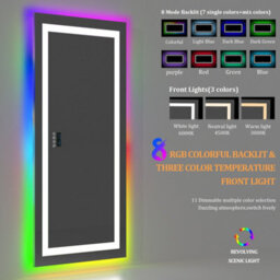 Luvodi 1200X600mm Smart Large Led Bathroom Mirror Rgb Illuminated Bluetooth Time Digital Display, Anti-Fog - thumbnail 7