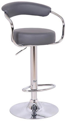 Lamboro Zenith Kitchen Bar Stool, Single, Height Adjustable Gas Lift, Comfortable Padded Seat, Breakfast & Home Bar Stool, Charcoal Grey - image 1