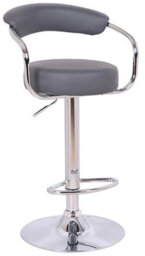 Lamboro Zenith Kitchen Bar Stool, Single, Height Adjustable Gas Lift, Comfortable Padded Seat, Breakfast & Home Bar Stool, Charcoal Grey