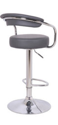 Lamboro Zenith Kitchen Bar Stool, Single, Height Adjustable Gas Lift, Comfortable Padded Seat, Breakfast & Home Bar Stool, Charcoal Grey - thumbnail 2