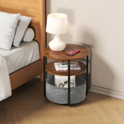 Brown 3-Tier Side Table W/ Removable Basket - thumbnail 3
