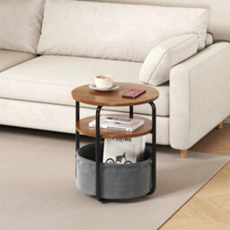 Brown 3-Tier Side Table W/ Removable Basket - thumbnail 4