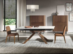 Angel Cerda Elegant Brown Leatherette Dining Chair With Walnut Legs - thumbnail 5