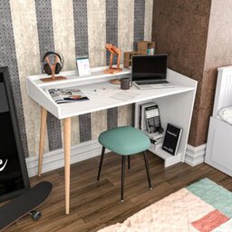 Decorotika 120Cm Vannessa Writing Desk White And Sapphire - thumbnail 2