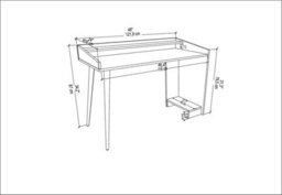 Decorotika 120Cm Vannessa Writing Desk White And Sapphire - thumbnail 6