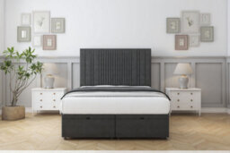 "Comfort The Foxy Graphite Dumfries Ottoman Bed Base With 26"" Strutted Headboard 4' Small Double"