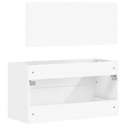 Walplus Bathroom Cabinet With Mirror White Engineered Wood - thumbnail 7