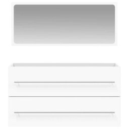 Walplus Bathroom Cabinet With Mirror White Engineered Wood - thumbnail 5