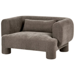 Beliani Soft Curved Brown Fabric 3-Seater Sofa With Matching Loveseat - No Assembly - thumbnail 7