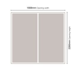Spacepro Minimalist Mirror Panelled Non-Mirrored Matt Grey 2 Door Sliding Wardrobe Door Kit (H)2220mm (W)1808mm - thumbnail 4