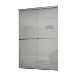 Spacepro Minimalist Mirror Panelled Non-Mirrored Matt Grey 2 Door Sliding Wardrobe Door Kit (H)2220mm (W)1808mm - thumbnail 1