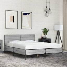 Berkfield Bed Frame Without Mattress Grey Sonoma 140X190 Cm - thumbnail 1