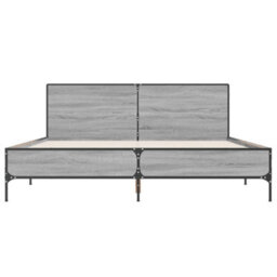 Berkfield Bed Frame Without Mattress Grey Sonoma 140X190 Cm - thumbnail 4