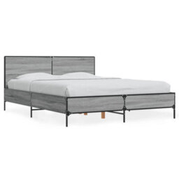 Berkfield Bed Frame Without Mattress Grey Sonoma 140X190 Cm - thumbnail 2